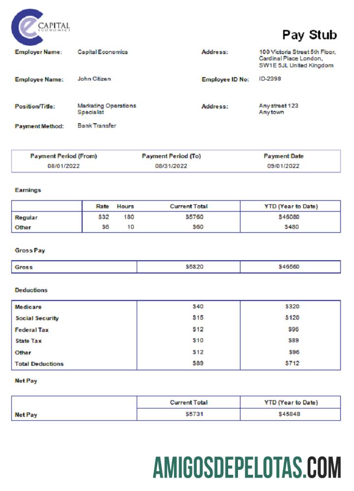 Empresa Econômica de Economia de Capital dos EUA exemplo